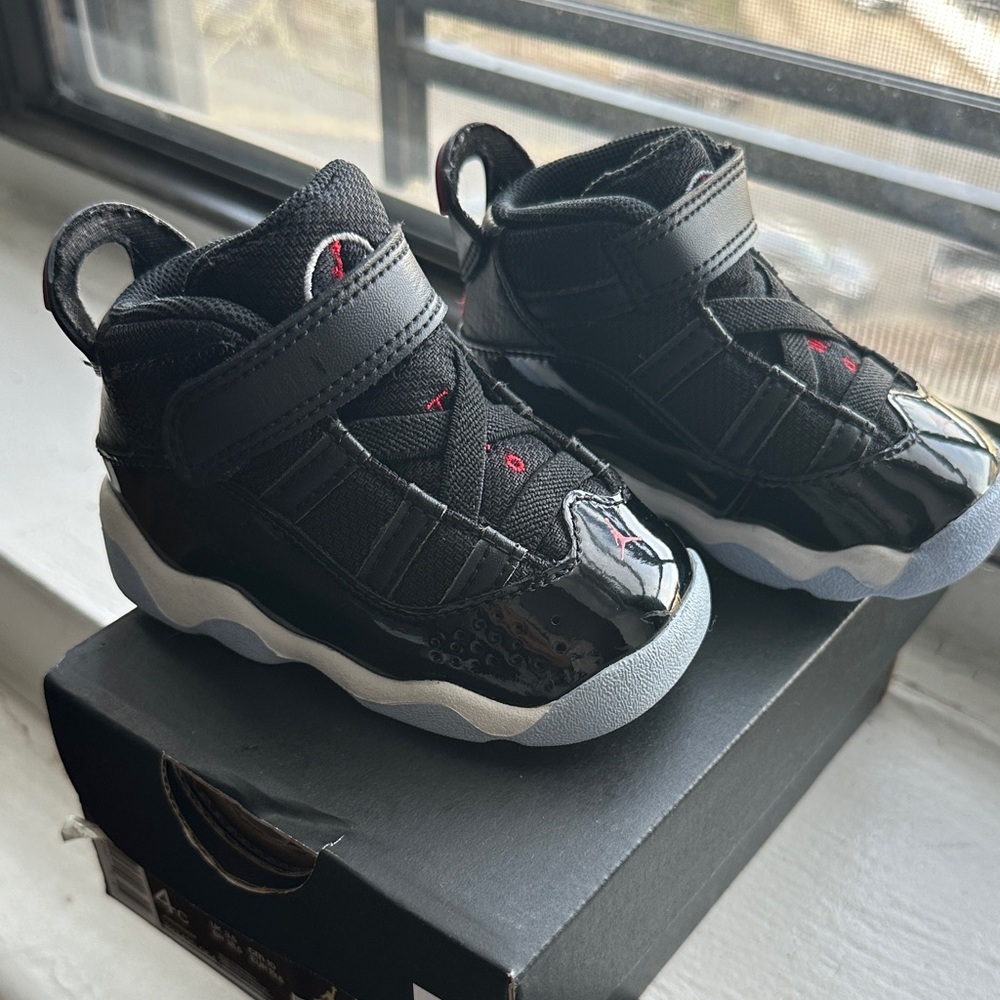 Jordan 6 Rings TD in Black, Red, and White - Picture 12 of 14
